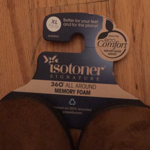 Isotoner - (sizes 9.5-10) Brown memory foam slippers - Picture 3 of 5